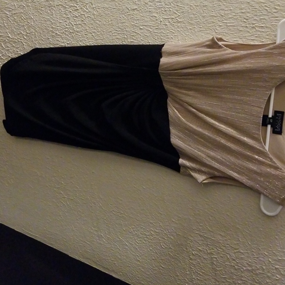 🔷️FINAL PRICE🔷️Champagne and black dress. - Picture 4 of 5